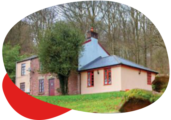 View of residential care homes in rural location